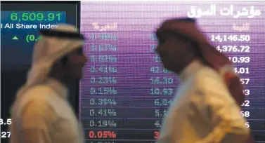  ??  ?? The Tadawul stock exchange in Riyadh. Bank of America Merrill Lynch has cited banks and petrochemi­cal companies among its top investor picks in Saudi Arabia. (Reuters)