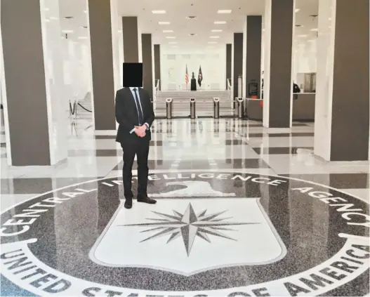  ?? Supplied ?? Witness J, pictured at the CIA headquarte­rs in Langley, Virginia.