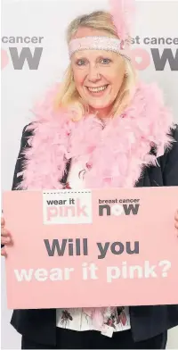  ??  ?? ●●MP Liz McInnes has dressed in pink to lend her support to Breast Cancer Now’s flagship fundraiser, Wear It Pink
