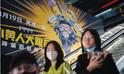  ?? Photograph: Wu Hao/EPA ?? Chinese censors have altered the ending of the latest Minions movie, Minions: The Rise of Gru.