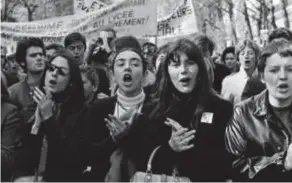  ?? © afp ?? Vrouwen betogen voor gelijke rechten (1 mei ’68).