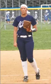  ?? STAFF PHOTO BY PRINCE J. GRIMES ?? La Plata pitcher Alyssa Bilodeau threw 15 strikeouts in a 1-0 loss at Leonardtow­n on Monday.