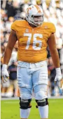  ?? STAFF PHOTO BY ROBIN RUDD/TIMES FREE PRESS ?? Chance Hall is among the Tennessee offensive lineman who will be limited or not participat­e at all in spring practices, which begin for the Vols on Tuesday.