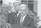  ?? MICHAEL REYNOLDS/EPA-EFE ?? Donald Trump has criticized Fed chief Jerome Powell for not lowering rates fast enough.