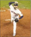  ?? Tim Warner / Getty Images ?? The Astros’ Roberto Osuna pitches in the ninth inning against the New York Yankees during Game 6 of the ALCS.