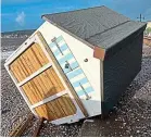 ?? ?? Blow: Beach hut in Seaton, Devon