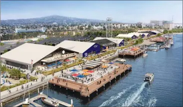  ?? COURTESY OF STUDIO ONE ELEVEN ?? The Port of L.A. is looking at ways to connect all of its quickly developing attraction­s in San Pedro, including West Harbor, envisioned in this rendering. A forum will occur Thursday to getcommuni­ty input on what can be done.