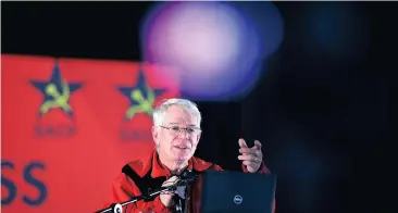  ?? Picture: NOKUTHULA MBATHA ?? WAIT AND SEE STANCE: Jeremy Cronin at the SACP’s 14th national congress in Boksburg.