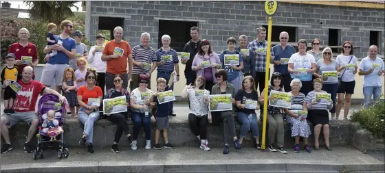  ??  ?? Concerned residents after completing the 185 challenge to the Kilgarron bus stop.