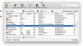  ??  ?? Go64 provides a more detailed look at which apps need to be updated or deleted before installing macos Catalina.