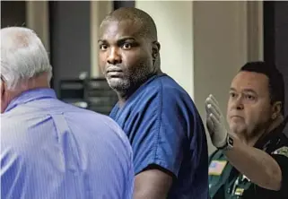  ?? LANNIS WATERS/THE PALM BEACH POST ?? Robert Tyrone Hayes, who was arrested over the weekend, appears in court Monday in West Palm Beach.