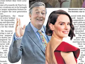  ??  ?? ‘Renaissanc­e man’ Le Leonardo’s original drawings and designs will take centre stage in The Inventor, due to be b voiced by Stephen Fry and featuring Daisy Ridley, both left