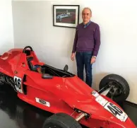  ??  ?? New Zealand’s ‘Mr Formula Ford’ behind the Swift in which he won his second title and in front of a painting of his 1978/’79 title-winning Titan MKIX