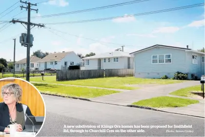  ?? Photo / Bevan Conley ?? A new subdivisio­n of Kā inga Ora homes has been proposed for Smithfield Rd, through to Churchill Cres on the other side.