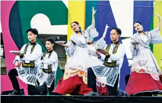  ?? ?? PASINAYA FESTIVAL – Students perform at the opening of the Pasinaya Festival organized by the Cultural Center of the Philippine­s (CCP) on Saturday, Feb. 4, 2023. The event returned after a threeyear hiatus due to the Covid-19 pandemic. (Juan Carlo de Vela)