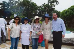  ??  ?? Nana Ozaeta, Chef Jessie Sincioco, Rosemarie Ong, Wilcon SEVP-COO; Barbara Nureddine, and Mark Nureddine, Bull Outdoor Products Founder and CEO