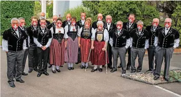  ?? PRIVAT ?? Der Jodlerklub Echo wird wegen diesem Maskenbild auf Twitter mit Lob überschütt­et.