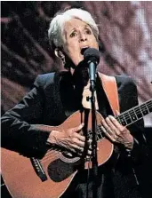  ?? CHARLES SYKES/INVISION 2017 ?? Joan Baez, this year’s recipient of the Woody Guthrie Prize, will be honored with a virtual ceremony on Aug. 16