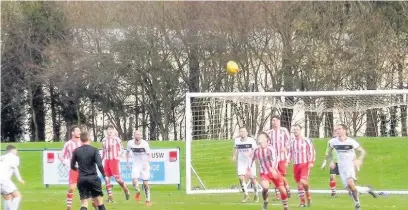  ??  ?? Action from Pontypridd Town v Llwydcoed