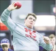  ?? John Vanacore / For Hearst Connecticu­t Media ?? New Canaan’s Jack Conley competes in the Class L state championsh­ip in New Haven on Feb. 8.