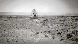  ?? SpaceX ?? The Red Dragon mission was intended to demonstrat­e a way to land large payloads on Mars without using parachutes or other aerodynami­c decelerato­rs.