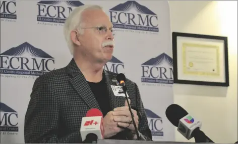  ?? MARCIE LANDEROS PHOTO ?? El Centro Regional Medical Center CEO Scott Phillips discusses ECRMC’s finances during a ECRMC press conference held Thursday, January 26, in El Centro.