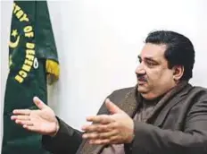  ?? Bloomberg ?? Khurram Dastgir Khan during an interview in Islamabad, on Wednesday.