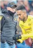  ?? FOTO: DPA ?? Einstand geglückt: Trainer Stöger, Stürmer Aubameyang.