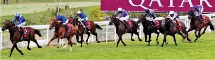  ?? PA ?? League of his own: Crowley guides the unbeaten Baaeed to victory in Goodwood’s Sussex Stakes