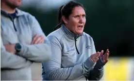  ?? Photograph: Ryan Hiscott/Getty Images ?? Hannah Dingley took charge of her first match as caretaker manager of Forest Green in a pre-season friendly against Melksham Town.