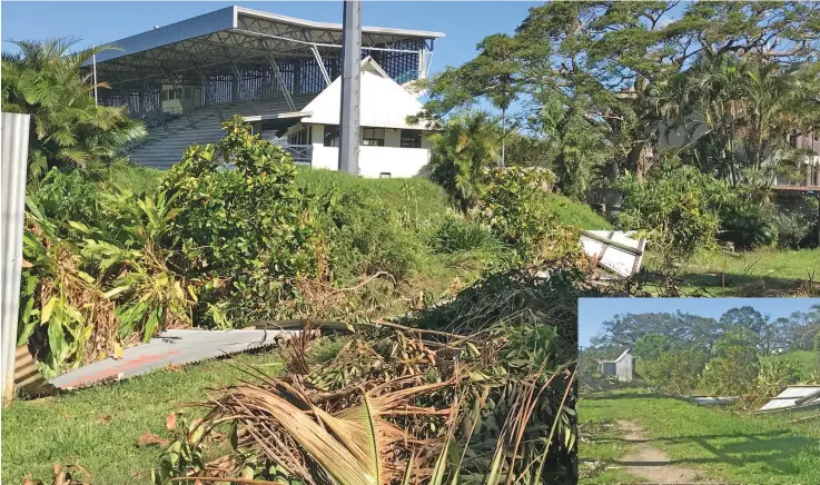  ??  ?? Some parts of Lawaqa Park in Sigatoka that was badly affected by TC Harold.Photo: Waisea Nasokia