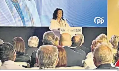  ?? PP ?? La candidata del PP a la Alcaldía de Chiclana, Ascen Hita, durante el acto de cierre de campaña.