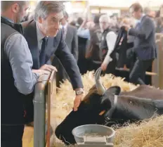  ?? — Reuters ?? Francois Fillon visits the Internatio­nal Agricultur­al Show in Paris.