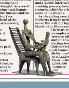  ??  ?? Mother and Child
Ladderback Chair, by Henry Moore, to be sold by Christie’s