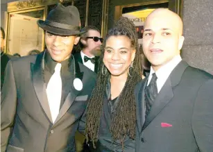  ?? (Bernie Nunez MS/Reuters) ?? RAGE IS PART of the birthright many of us are heir to. Pulitzer Prize-winning playwright SuzanLori Parks poses together with actors Mos Def (left) and Jeffery Wright.