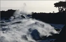  ?? MONTEREY HERALD ARCHIVE ?? Large waves break on Lovers Point in Pacific Grove in 2018.