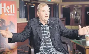  ?? CP PHOTO ?? Meat Loaf gestures during an interview for “Bat Out of Hell - The Musical’” in Toronto on May 15 as he reminisces about ‘Bat Out of Hell’ album.