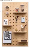  ??  ?? Peg-It-All pegboard in Natural with two small shelves, two large shelves and six straight pegs, £195, wearthlond­on.com