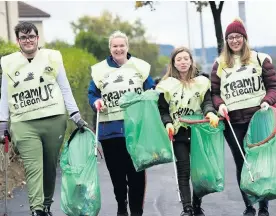  ??  ?? Street sweep The teenage social group from St Catherine’s