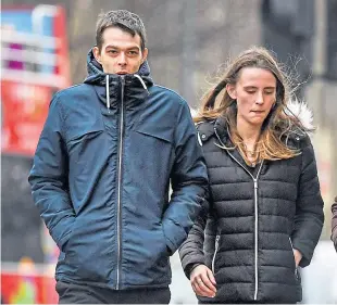 ??  ?? Alesha MacPhail’s father Robert MacPhail and his girlfriend Toni McLachlan arrive at the High Court in Glasgow.