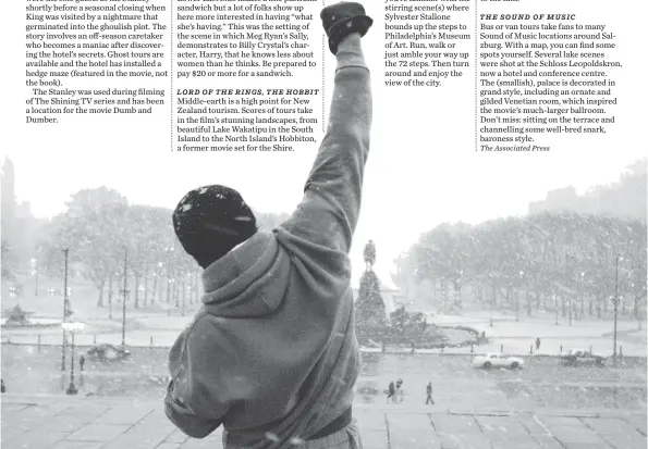  ??  ?? One of the most iconic scenes in movie history is Sylvester Stallone as Rocky Balboa celebratin­g his triumphant climb to the top of the steps at Philadelph­ia’s Museum of Art.