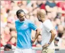  ?? FOTO: GETTY ?? Sané y Guardiola, en Wembley