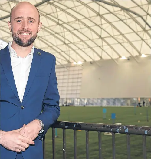  ??  ?? Ross Campbell is chief executive at Oriam, where he is tasked with providing high-performanc­e facilities for the SFA, Scottish Rugby, and other sports. He said the standout at the moment is Scottish Rugby, which can draw on players such as Greig Laidlaw, left. Campbell is also assistant manager at League 2 leaders Montrose, right. Pictures: Keith