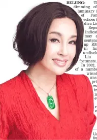  ??  ?? Liu spent 14 months in detention for under-reporting her income from showbiz.