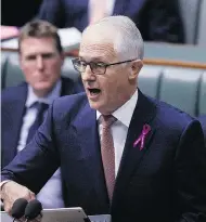  ?? ROD MCGUIRK / THE ASSOCIATED PRESS ?? Australian Prime Minister Malcolm Turnbull called the fact his deputy prime minister fathered a child with a former press secretary a ‘shocking error of judgment.’