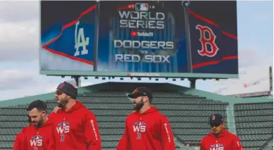  ?? (David Butler II/USA Today Sports/Reuters) ?? THE BOSTON Red Sox work out one day prior to the 2018 World Series at Fenway Park.