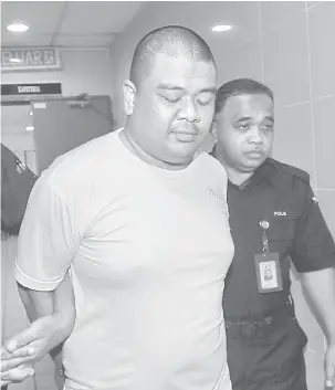 ?? — Gambar Bernama ?? BERSALAH: Mohd Syawaldi dijatuhi hukuman mati oleh Mahkamah Tinggi semalam selepas disabit kesalahan atas pertuduhan mengedar dadah jenis heroin.