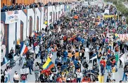 ??  ?? Manifestac­ión del pasado lunes en Bogotá.