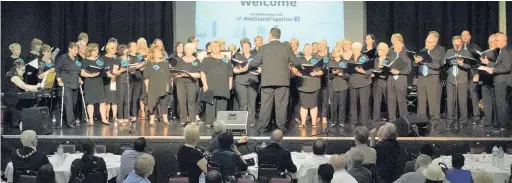  ??  ?? ●●A choir was among the acts at the ‘We Stand Together Peace Concert’ at Heywood Civic Centre