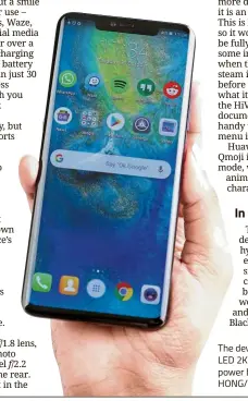  ?? — Photos: YAP CHEE HONG/The Star ?? The device sports a 6.39in curved LED 2K screen, and can double as a power bank.